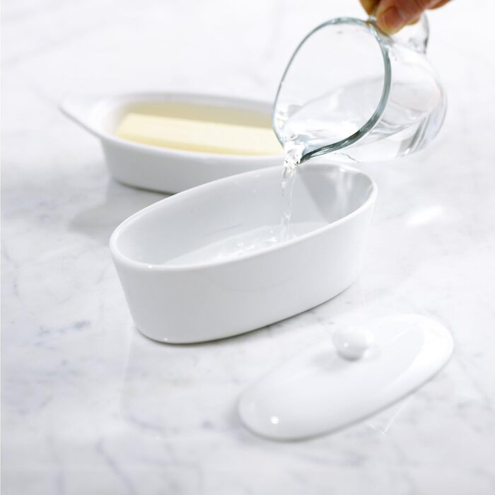 Trudeau 09607081A Butter Boat Butterboot, Porcelain, White