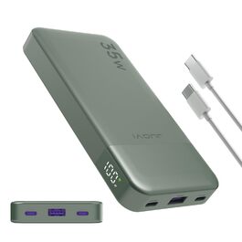 Power Bank JUOVI 35W 10000mAh з LED дисплеєм: швидка зарядка PD3.0/QC4.0 для iPhone 16/15/14, Samsung, Switch та інших пристроїв (зелений)