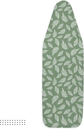 Чохол для прасувального столу Encasa XO з фетровою підкладкою 3 мм, посиленням шнуром (підходить для стандартних великих прасувальних столів 125x39 см), з тепловідбиваючим покриттям, з принтом - Велике листя зелене L, Велике листя Зелене