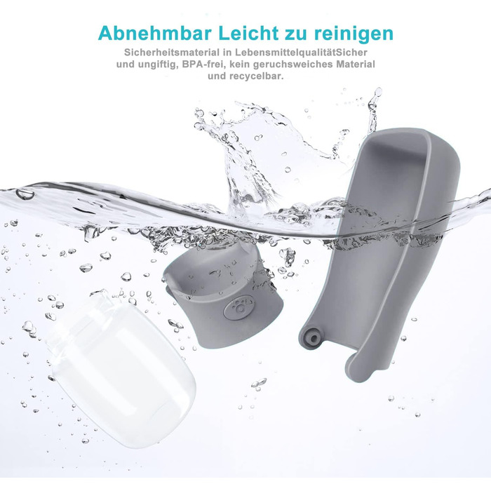 Водяна пляшка для собак на прогулянку 570мл або 350мл: для цуценят, маленьких, середніх та великих собак. Вода в дорогу (Сірий)