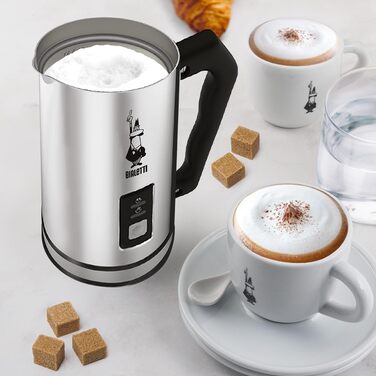 Електричний спінювач молока Bialetti Montalatte, 240 мл, 500 Вт, нержавіюча сталь, срібно-чорний