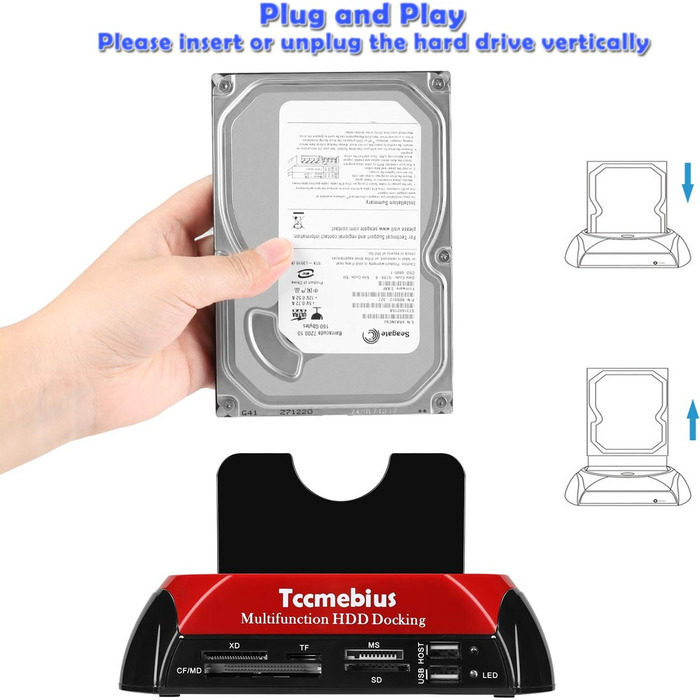 Док-станція Tccmebius TCC-S862-DE для HDD/SSD 2.5/3.5