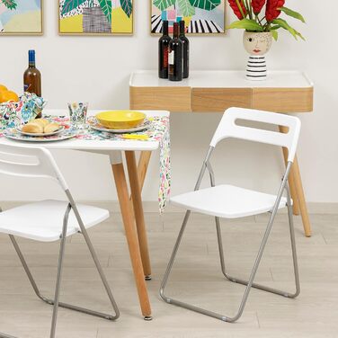 Складний стілець Baroni Home для дому та вулиці, металевий каркас, 42x38x78 см, білий, 4 шт.