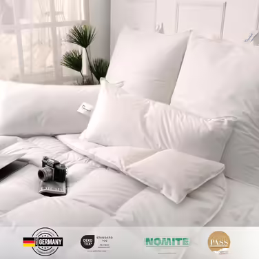 Dreamworld Nature Down Comforter Made in Germany, 135x200 cm, made of 90% down and 10% feathers, winter duvet, suitable for allergy sufferers (nomite), Öko-Tex 100 Class 1 certified, Downpass 135 x 200 cm winter duvet