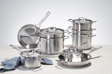 Сковорода Le Creuset з нержавіючої сталі 3-шарова, Ø 28 см, для всіх плит (індукція, духовка), срібляста
