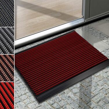 Килимок для вхідних дверей Floordirekt Power Brush, грязезахисний килимок для вулиці та приміщення, червоний, 40 x 60 см