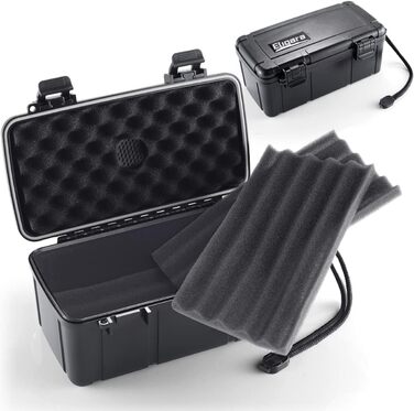 Зігеренний гумодор для подорожей - валіза з диском для зволоження, водонепроникний, повітряний, міцний та неспритний - місце для до 5 сигар, портативна сигарна коробка, подарунок для чоловіків (великий)