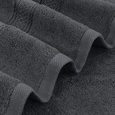 Набір банних рушників Utopia Towels, 100% бавовна, 69 x 137 см, сірі, 4 шт. — м'які та гігроскопічні рушники для душу з петлею для підвішування