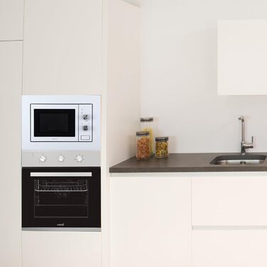 Вбудована мікрохвильова піч CATA MMA 20 WH 20L з грилем, таймером та нержавіючою сталею, 9 функцій, Ø24,5 см, білий колір