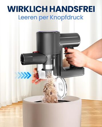 Бездротовий акумуляторний пилосос DP2 з подвійним акумулятором, 45KPa, 60 хвилин роботи, 500W, LED-дисплей, телескопічна труба, вертикальне зберігання, світло GreenEye, ідеальний для шерсті тварин/килимів/твердих підлог, золотий