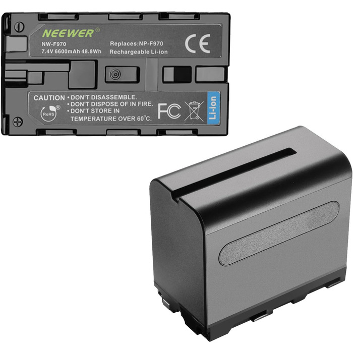 Акумулятор NEEWER NP-F750 2x 5600 mAh з USB-зарядним пристроєм, сумісний з Sony NP-F550/570/750/770/930/950/FM55H/FM500H/QM71/QM91/QM71D, NEEWER LED-ліхтарі, монітори, моторні слайдери