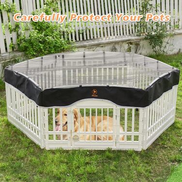 Клітка-загон для собак PJYuCien, 8 панелей, 61 см, для дому, з підлогою, металева, складана, для цуценят, тренувальний загін, чорна