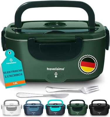 Electric Lunch Box 80W Thermo Lunch Box for Hot Food, 1.5L Heat Box 3-in-1 Food Warmer, Food Warming Box for 12V/24V/220V, for Work, Car, Truck Lunchbox Electric, Heat Box