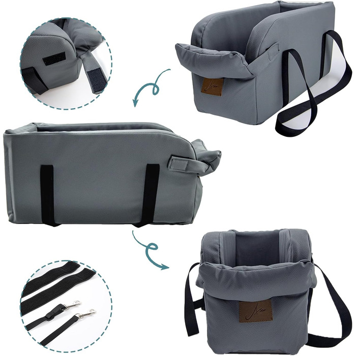 Автокрісло для собак та котів Booster - сірий, до 10 кг