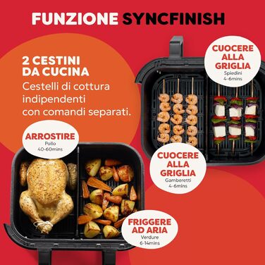 Фритюрниця електрична Instant VersaZone XXL 8.5л з двома камерами - аерофритюрниця, духовка, гриль, сушка, розігрів (чорна)