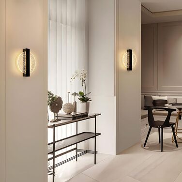 DELIPOP Настінне LED-світильник Wandleuchte, 12W, 3 кольори (тепле/холодне/нейтральне) світло, креативний дизайн, золото, для спальні, вітальні, коридору, сходи, чорний, 3000K