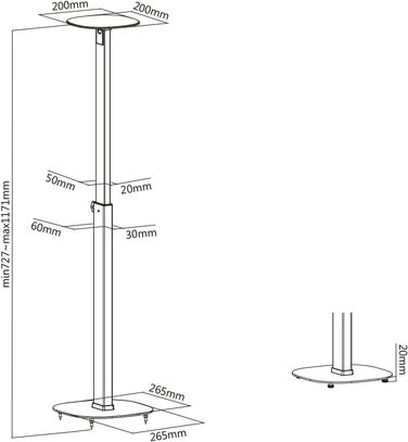 Підставка для акустики My Wall HS 23 L, висувна, для підлоги, регулювання висоти, чорний, 2 шт.