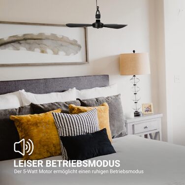 Мобільний стельовий вентилятор Bestlivings, білий, діаметр 40 см, 5м кабель, з вимикачем, 220V-240V, 5W