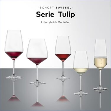 Бокали для червоного вина SCHOTT ZWIESEL Tulip, набір 4 шт, тритан-кристал, для вина, вироблено в Німеччині, можна мити в посудомийці