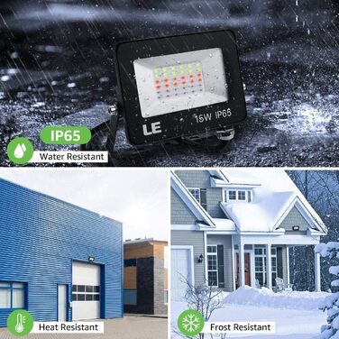 LED прожектор Lepro 50 Вт RGB з RF-пультом, набір 2 шт, водонепроникний IP65, з функцією пам’яті, диміруванням, кольорова зовнішня лампа для саду, вечірок, готелів