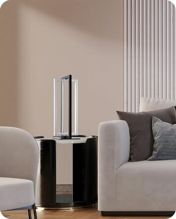 LED настільна лампа EDISHINE з дерева, торкання, регулювання яскравості та функцією пам'яті, 3 колірні температури, 350 люмен, для вітальні, офісу, подарунок (сріблястий)