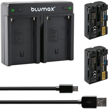 Акумулятор Blumax сумісний з Sony NP-FM500H 2040mAh + Зарядний пристрій для Sony Alpha (NP-FM500/NP-FM55H) - A77, A850, A900, A99 II