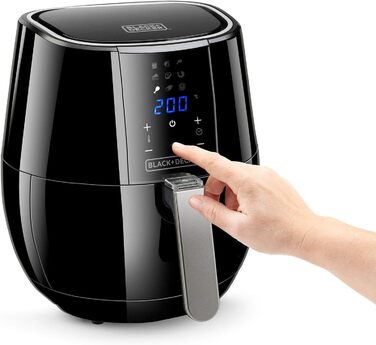Фритюрниця BLACK+DECKER BXAF6500E, 1600W, 3.5л, 8 програм, з вікном, 80-220ºC
