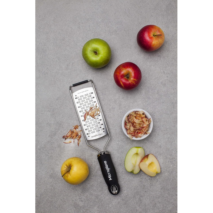 Терка кухонна Microplane Gourmet з нержавіючої сталі, чорна, для сиру, яблук, моркви, цукіні та шоколаду