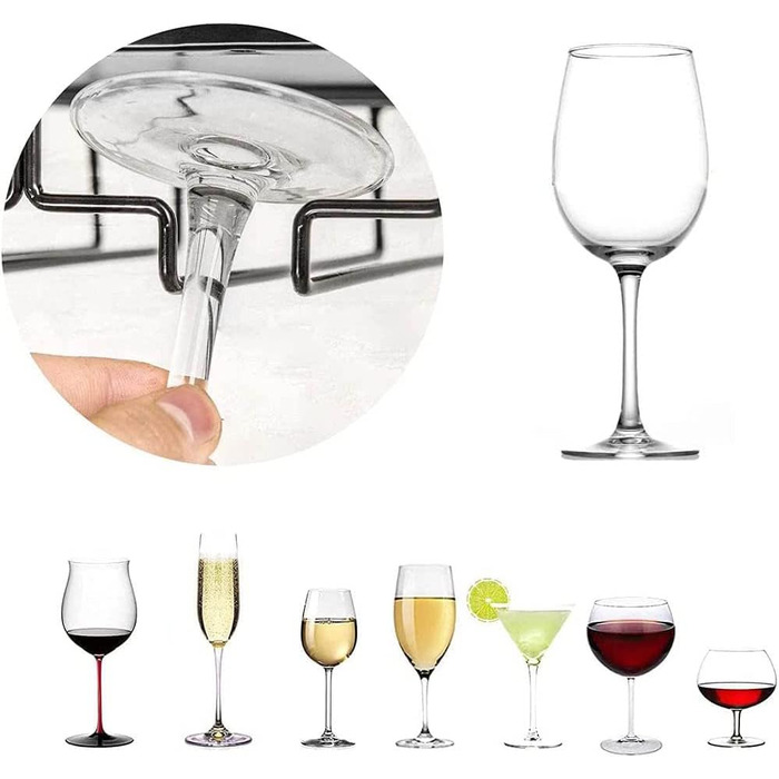 Тримач для келихів вина DDGG (2 шт.) - Настінна підставка для келихів, барна полиця, для дому, ресторану