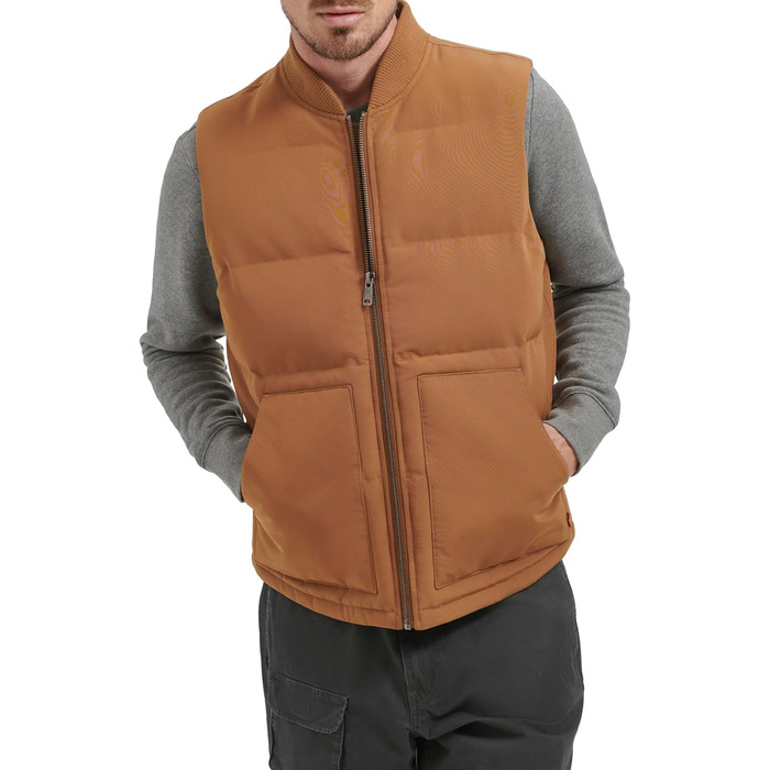 Жилет Levi's чоловічий стеганий утилітарний пуховик Worker Brown