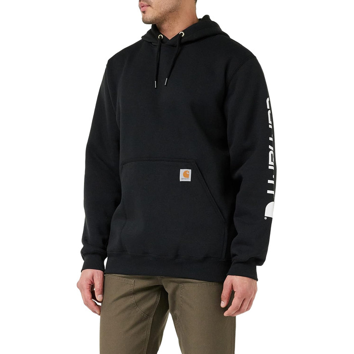 Світшот з капюшоном Carhartt Sleeve Logo для чоловіків, чорний, розмір S