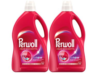 Рідкий засіб для прання кольорової білизни Perwoll Renew Color, підсилення кольору та догляд за волокнами, 2x52 прання