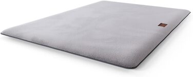 М'яка лежанка для собак Knuffelwuff Sunport 88x55 см - для великих, середніх та маленьких собак. Сіра лежанка для дому, авто, кемпінгу.