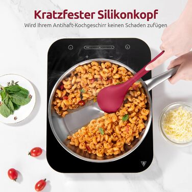 U-Taste Набір кухонного приладдя з силікону, 5 шт, термостійкі до 315°C, BPA-free, антипригарні лопатка та ложки для смаження, перемішування, сервірування (червоні)