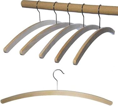 HAGSPIEL Clothes Hanger made of beechwood, simple hanger raw, 42 cm long, very space-saving, with galvanized screw hook Made in Austria (EU) Standard (60, Standard raw)