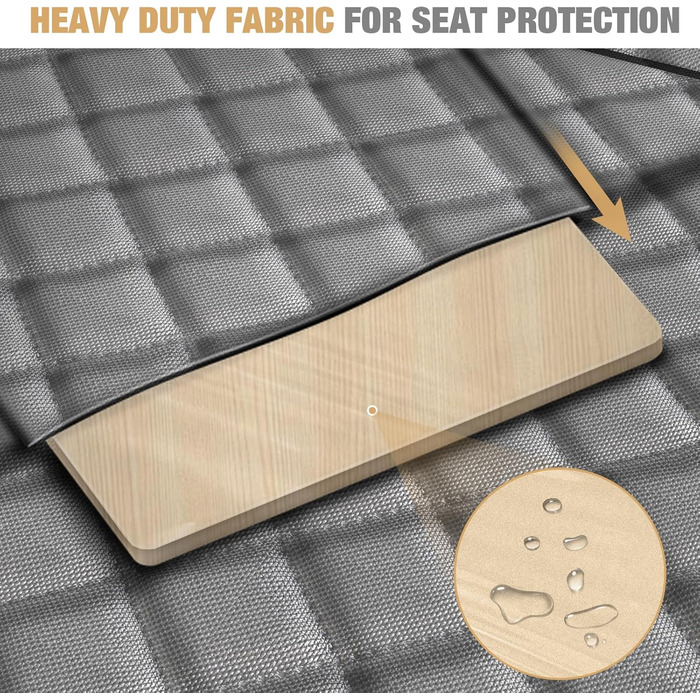 Захист для заднього сидіння автомобіля Lekeinchi для собак - килимок для собак на заднє сидіння з 6 стабільними дерев'яними планками та ременями безпеки - водовідштовхувальний, стійкий до подряпин, запобігає ковзанню, килимок для собак для SUV, вантажівки