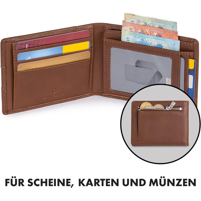 Чоловічий тонкий гаманець ZNAP® з RFID захистом | Slim Wallet для кредитних карток (8 карт)