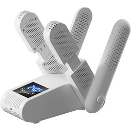 Електричний сушильник для взуття з 4 тримачами, таймером та регульованою довжиною. Підходить для взуття, рукавичок, шапок, шкарпеток та футбольних бутс