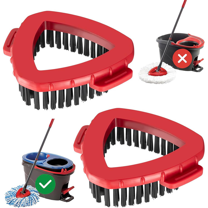 Змінна насадка для швабри O Cedar EasyWring Spin Mop, мікрофібра, трикутна з жорсткою щетиною, для ванної, кухні, басейну, скла та плитки, 2 шт.