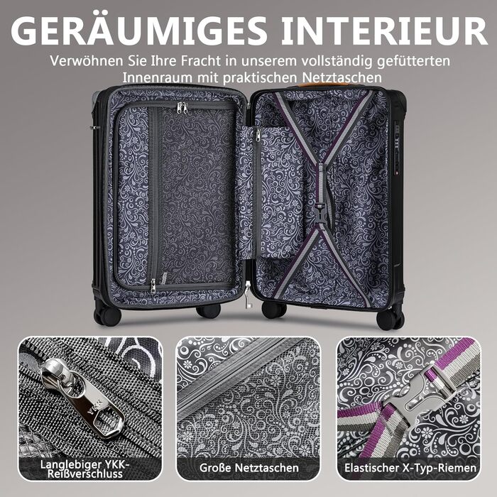 Чемодан Joyway ABS з жорсткою оболонкою, розширюваний, на 4 колесах, з TSA замком, набір 3 шт. (зелений, чорний)