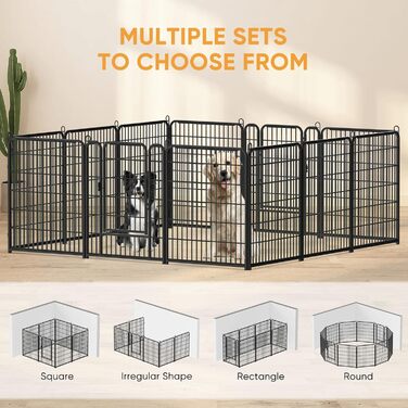 Вольєр для цуценят, ігровий майданчик, вольєр для цуценят з дверцятами та засувом, огорожа для тварин, загін для собак, вольєр для кроликів, металеві з'єднання, 65 x 80 см (8 перегородок)