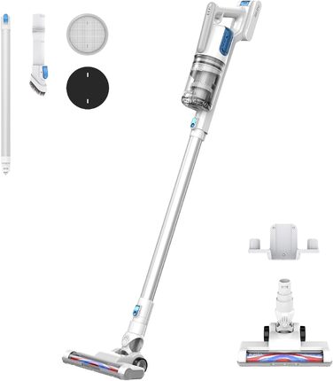 Eureka BR5 Slim Cordless Vacuum Cleaner, Lightweight, 2-in-1 Stick Vacuum with Brushless Motor, 250W Strong Suction Power, Quiet Cordless Vacuum for Hard Floors and Carpets