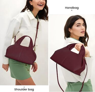 Сумка-клатч жіноча Cloud Pouch Bag бордового кольору з ремінцем через плече, вінтажна сумка-тоут