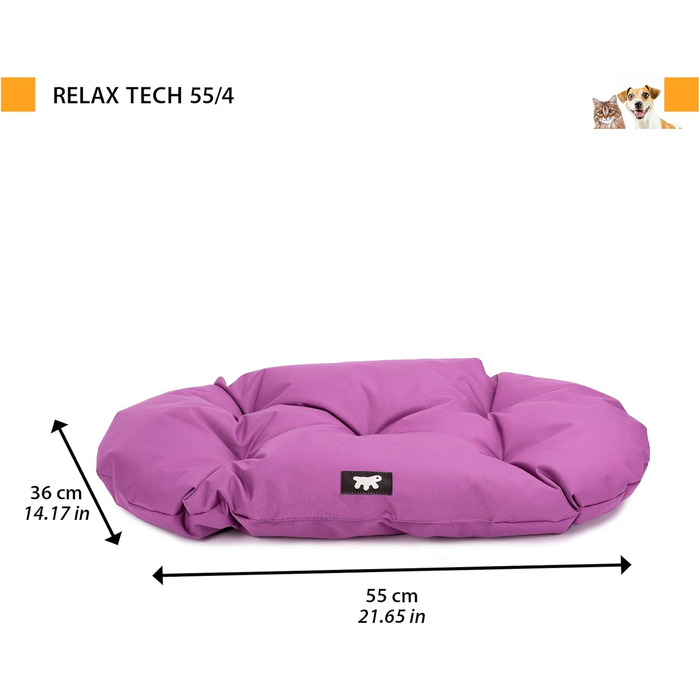 Ортопедична лежанка для собак великих порід Ferplast - м'яка, знімний чохол, водонепроникна, 110 x 70 x 8 см, фіолетовий колір
