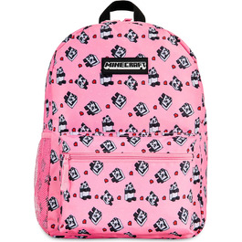 Рюкзак Minecraft для дітей, шкільний ранець з сітчастою кишенею та м'якими лямками - подарунок для хлопчиків (Рожевий)