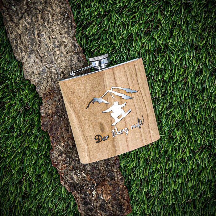 Фляга з нержавіючої сталі з гравіюванням - Оригінальний подарунок для любителів гірськолижного спорту та сноубордингу | Ідеально для афтескі та зимових пригод