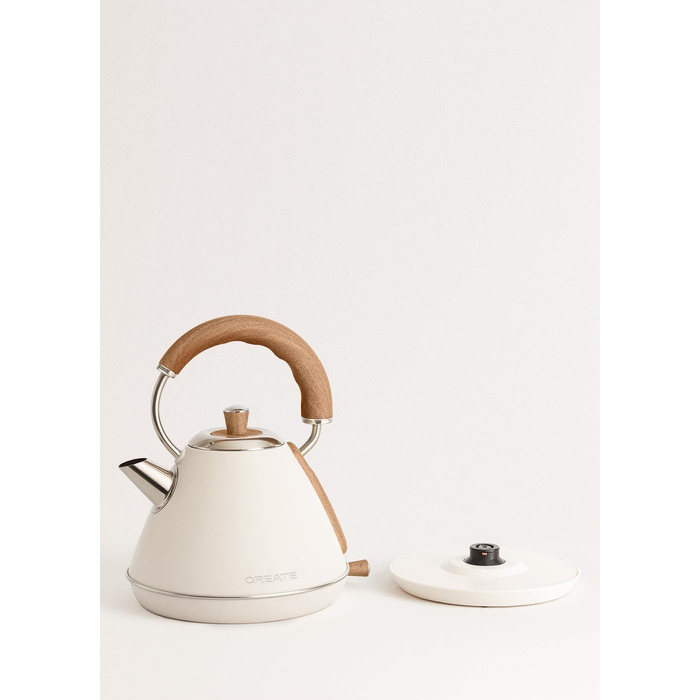 Retro Electric Kettle - 1L Cream White - Fast Boil, Auto Shutoff, Anti-Scale Filter