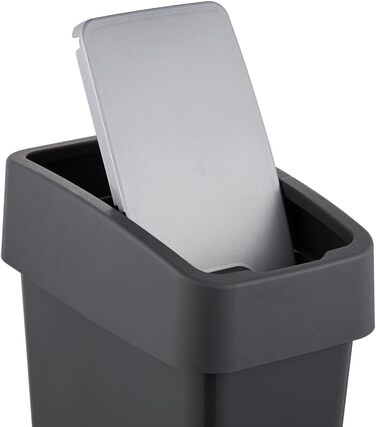 Преміум відро для сміття Keeeper з кришкою-відкидним механізмом, Soft Touch, Magne, графіт-сірий (10 л, Graphit 2)