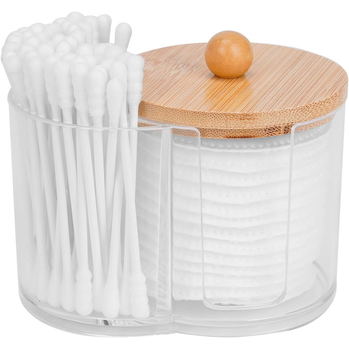 Організатор для ватних паличок та дисків, прозорий, для ванної кімнати