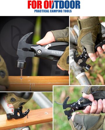 Мультитул BIBURY 12-в-1: молоток, інструменти для чоловіків, подарунок для тата, кемпінг, туризм, виживання